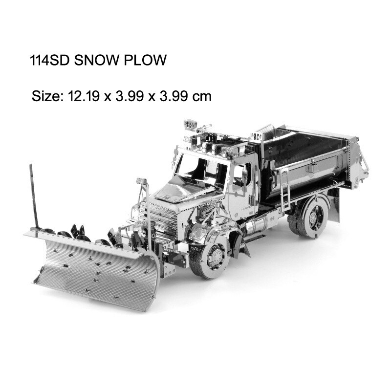 Incantesimo d'amore 3D In Metallo Assemblato Modello FAI DA TE Educational Puzzle Di Ingegneria Del Veicolo Lungo Naso COE Camion Loader Gru: Snow Plough Car