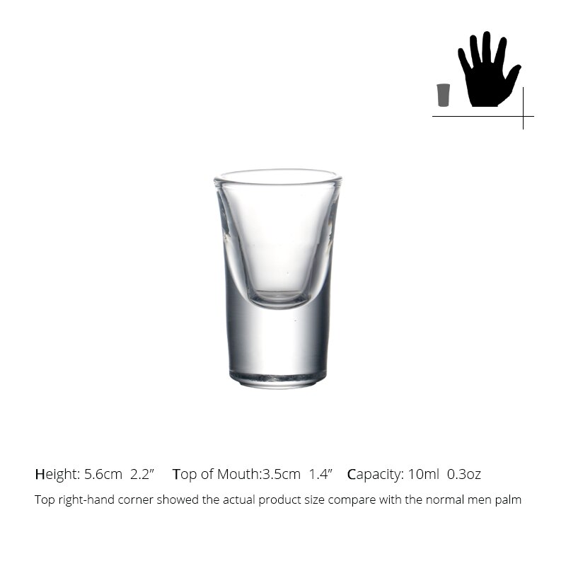 Set  of 6 0.5 ounce heavy duty snapsglas maskintillverkade blyfritt glas spritglas för barfest 12ml