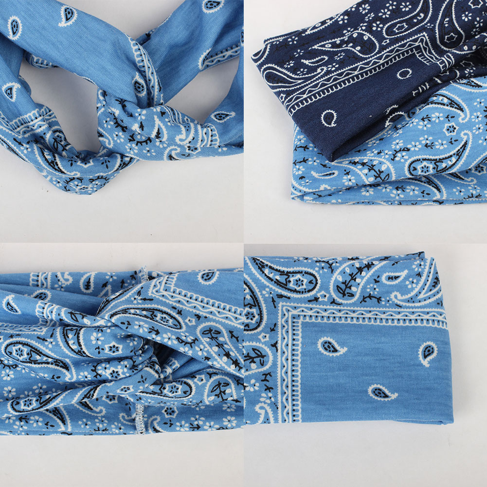 boho Handmade Women Twist Headbands Hair Accessories Acrylic Bandana Scarf Square Female hair band Rock Cool Girls Turban
