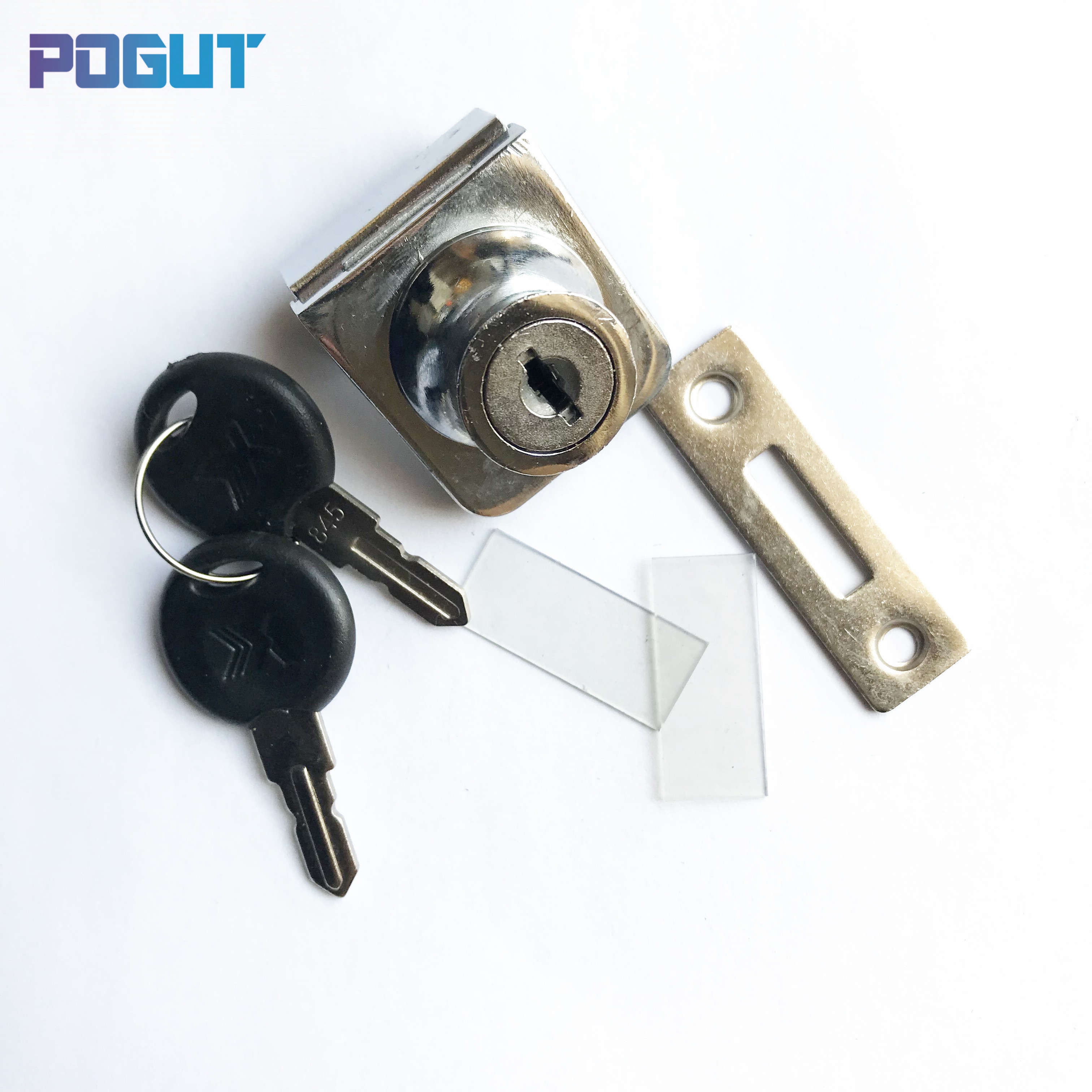 Single Glass Lock Showcase Cabinet Door Cylinder Sliding Glass Push Door Locks Zinc Alloy