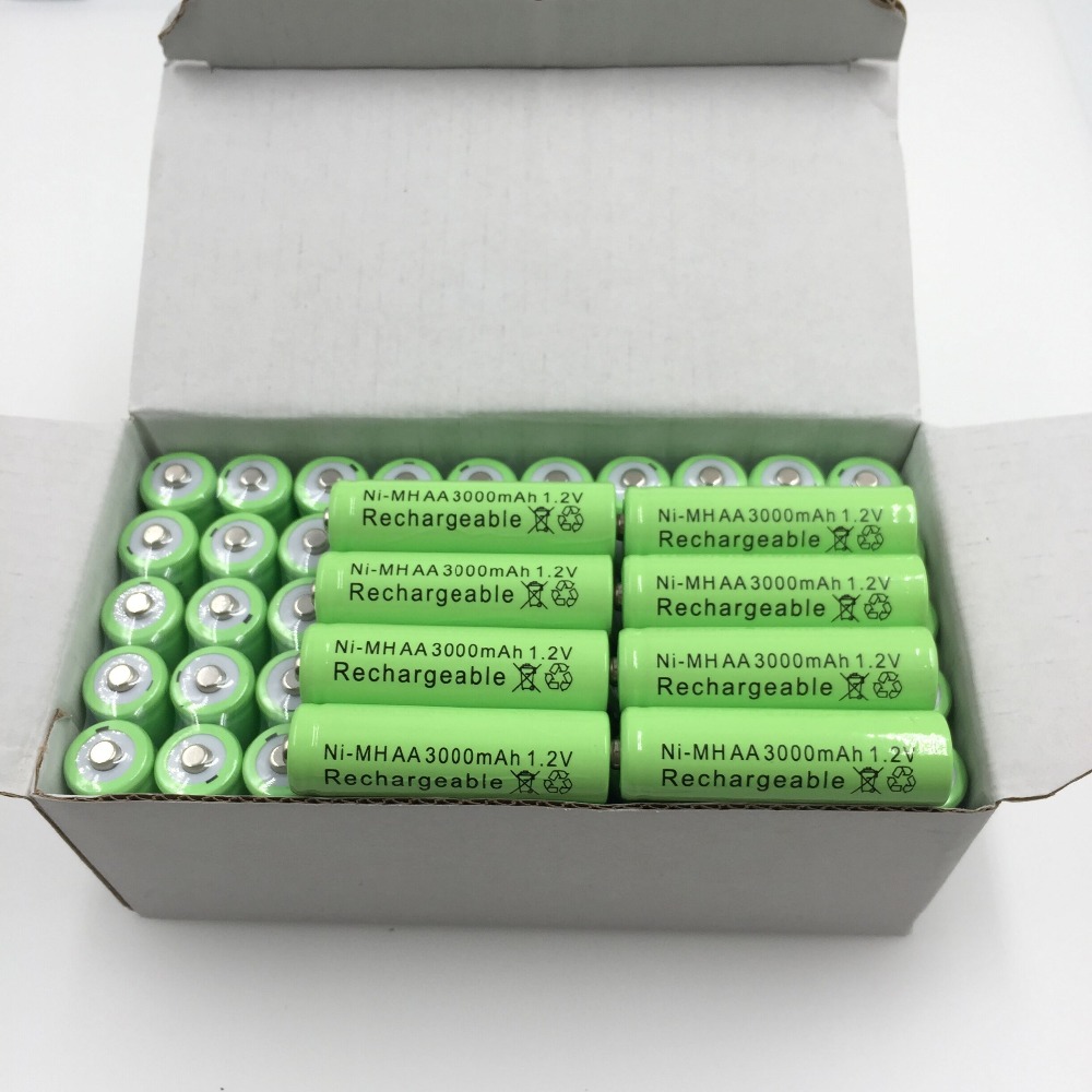 2-50pcs 100% Original AA 3000 mAh 1.2 V rechargeable battery AA 3000 mAh Ni-MH rechargeable 1.2 V 2A battery