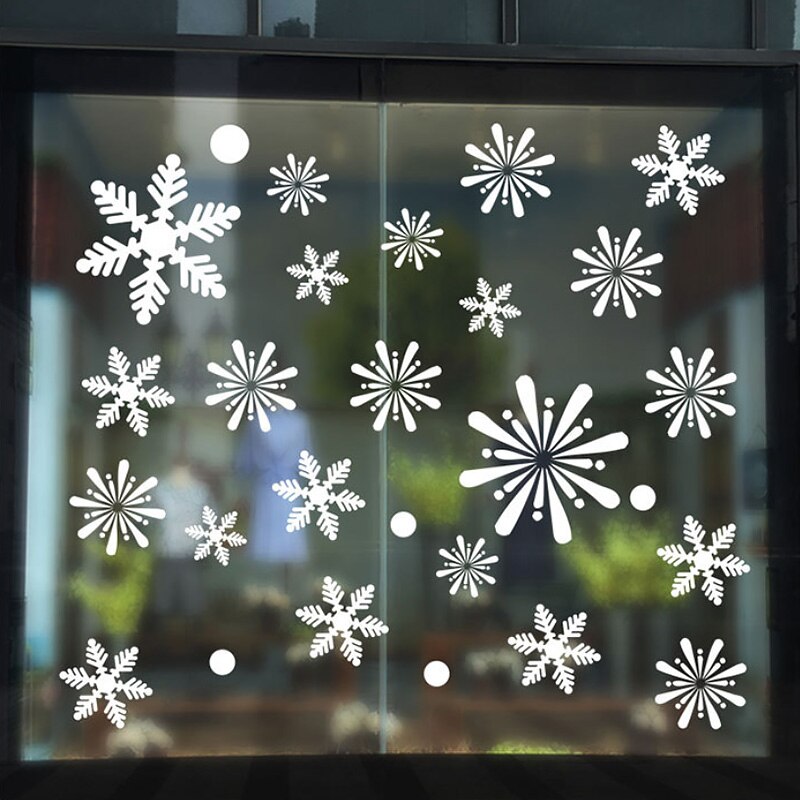 Glædelig jul væg vinduer glas dekoration klistermærker julemanden wall sticker til hjemmet jul år vindue glas dekoration