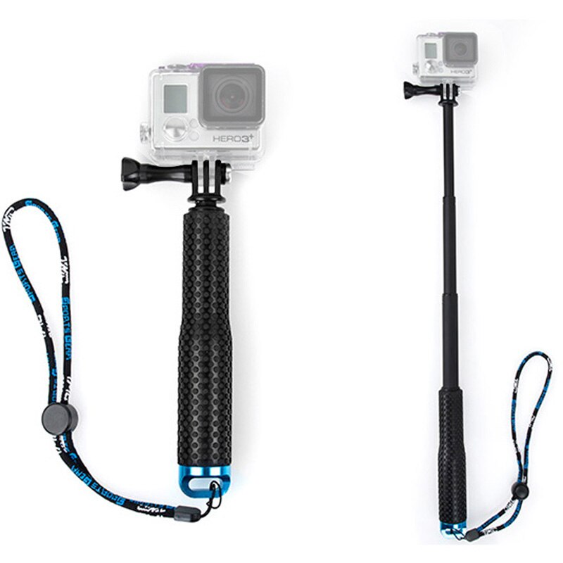 Lightdow 19 "Inch Uitschuifbare Pole Selfie Stick Handheld Monopod met Mount Adapter voor GoPro 2 3 3 + 4 5 6 7 8 SJCAM Camera 'S