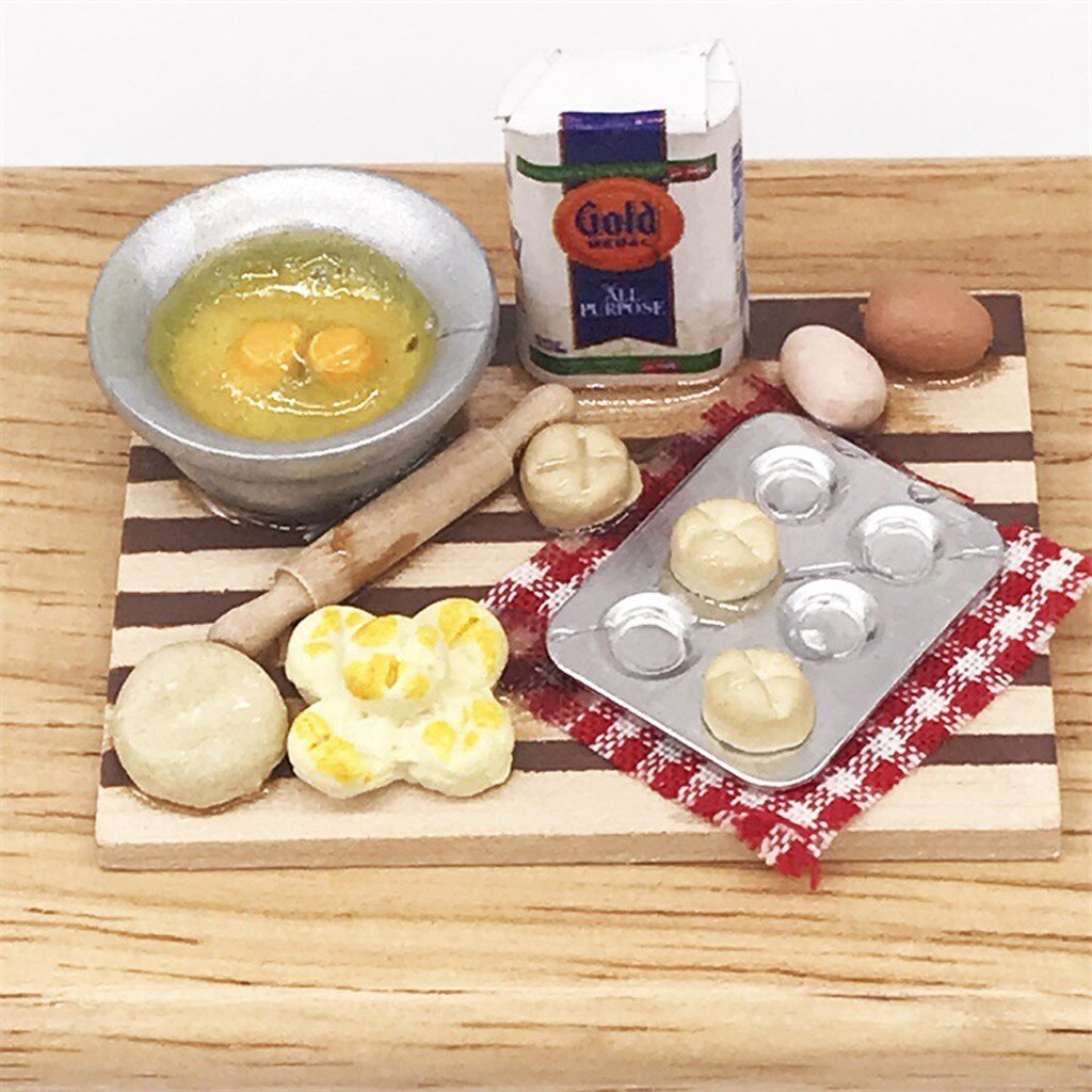 1:12 Doll House Miniature Scene Mode Mini Dim Sum Making Tool Pretend Toy