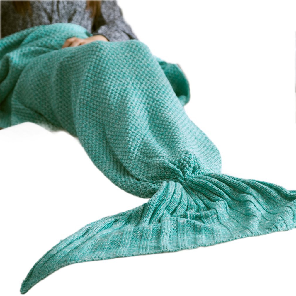 5 Kleuren Mermaid Tail Deken Lady Soft Handgemaakte Slaapzak Modieuze Gebreide Deken Fishtail Slapen Spreien