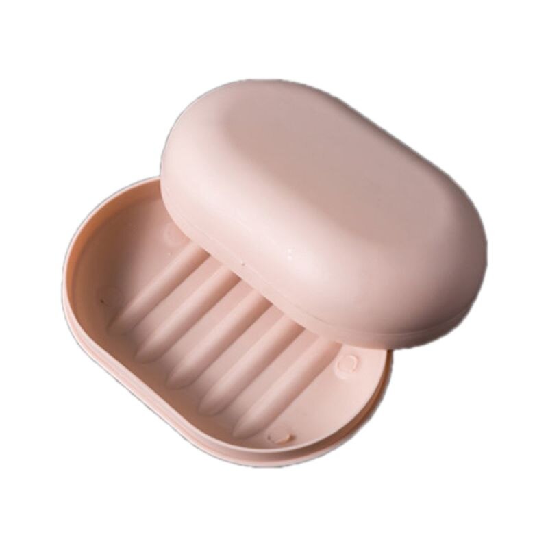 Caja de jabón de viaje, contenedor portátil para acampar, soporte para jabón de senderismo, estuche para platos, organizador de almacenamiento para baño y ducha del hogar,: Rosa