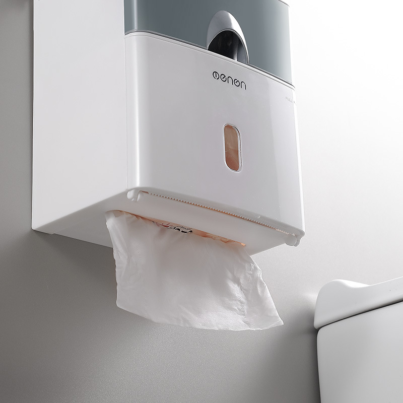 Double-layer Multifunctional Tissue Box Toilet No Holes Box Toilet Waterproof Easy To Install with The Drawer