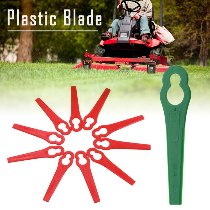 Universal 50Pcs Plastic Mower Cutting Blades Grass Trimmer Blades 12*7mm Fits Lawnmower Mower Head Strimmer Garden Tools
