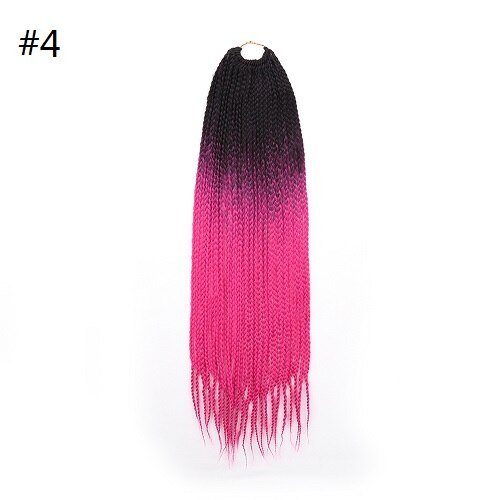 Extensions de tresses synthétiques au Crochet ombrées, 24 pouces, en fibres résistantes à la chaleur, 24 racines/paquet, style rose et bleu, Expo City: n ° 4 / 6 Pcs/Lot