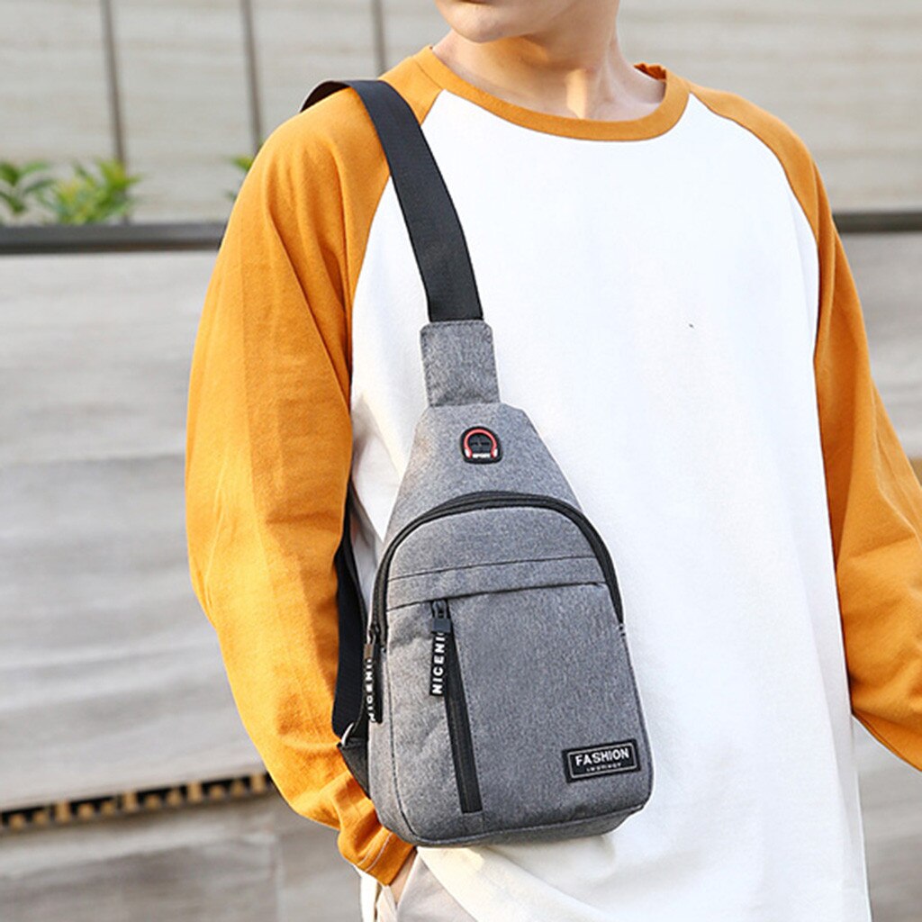 Male Women Nylon Waist Packs Sling Bag Crossbody Outdoor Sport Shoulder Chest Daily Picnic Canvas Messenger Pack Bolsa