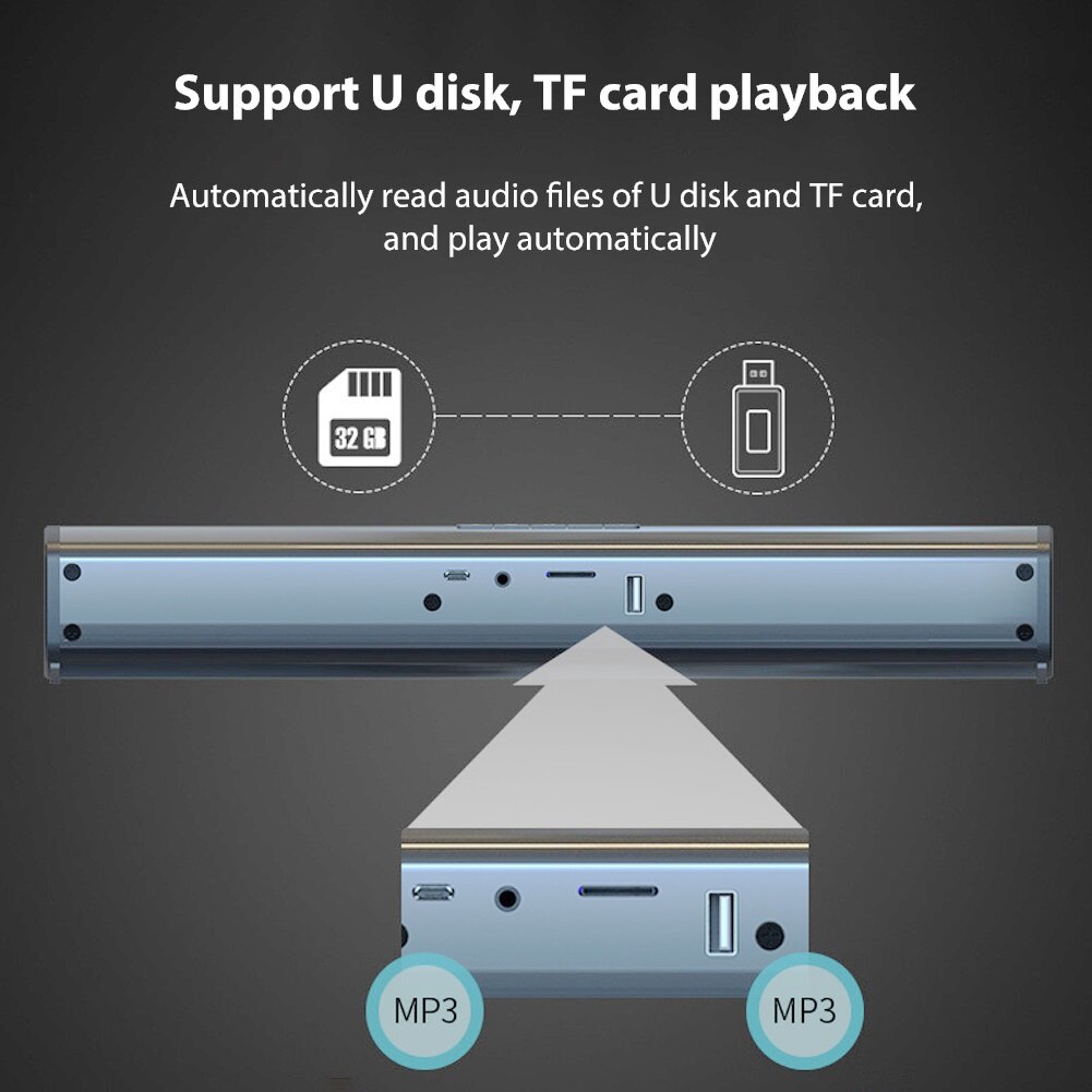 Wireless TV Soundbar Bluetooth Sound Bar TV Speaker Subwoofer for TV PC Smartphone Tablet