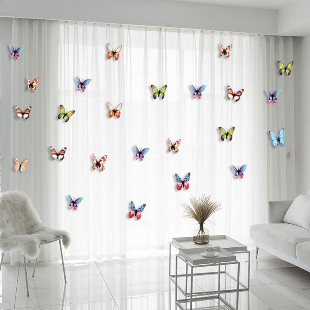 Multifunktions 100 stücke 3D Leuchtenden Schmetterling Aufkleber Aufkleber Kunst Glow In Dark Decor