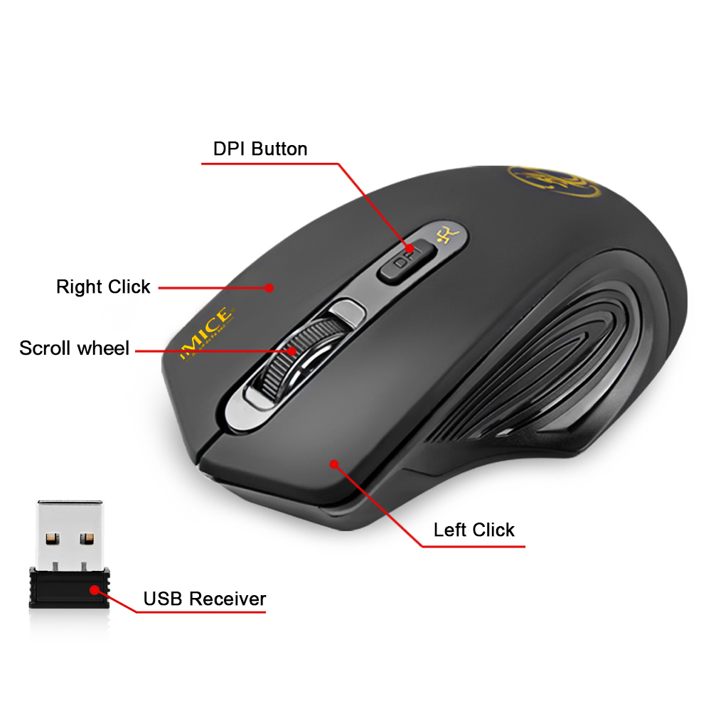 IMice Drahtlose Maus 4 Tasten 2000DPI Mause 2,4G Optische USB Stille Maus Ergonomische Mäuse Wireless Für Laptop PC computer Maus
