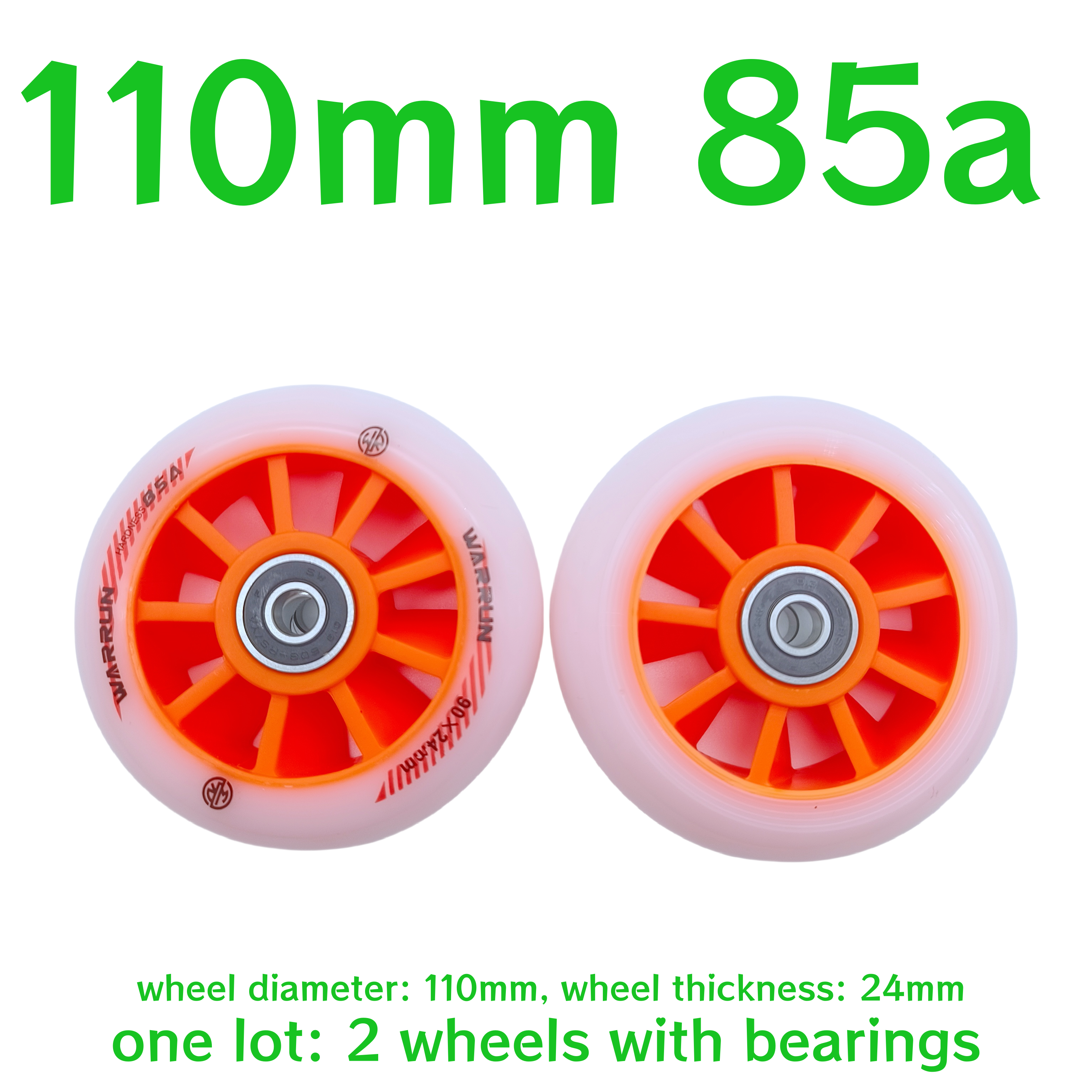 scooter accessories skate wheel scooter wheel 90mm 110mm 120mm 125mm wheel thickness 24mm 2wheels/lot: green