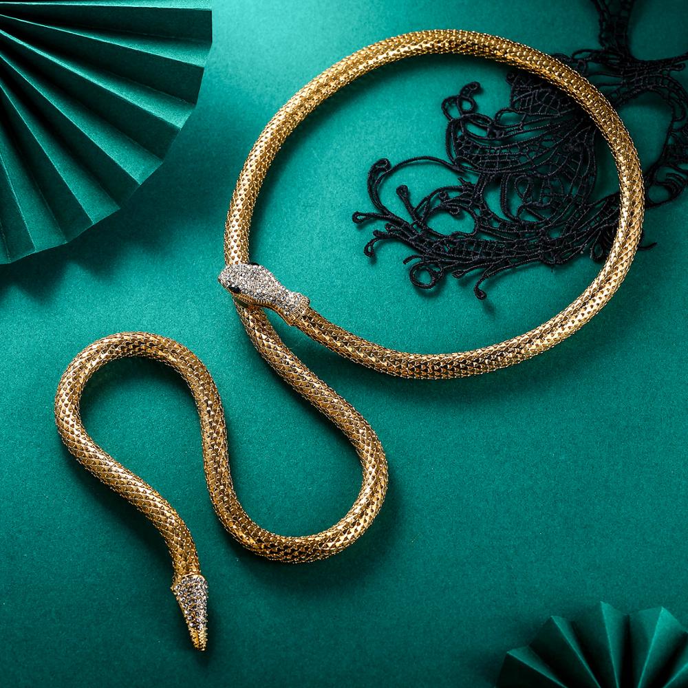 Tuliper Snake Verklaring Ketting Choker Чокер Kristallen Hanger Voor Vrouwen Partij Sieraden Collier Gargantilla Кулон Femme Подвеска