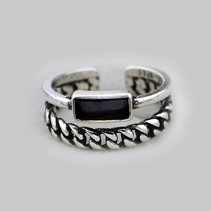 Persoonlijkheid Bohemian Vintage Zwarte Kettingen Ringen Voor Vrouwen Mannen Vintage Ringen Gothic Sieraden Valentines