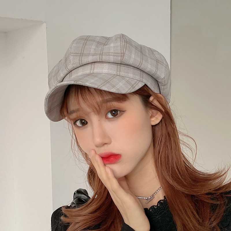 Foux Krantenverkoper Caps Vrouwen Zomer Herfst Lente Plaid Dunne Verstelbare Touw Achthoekige Baker Jongen Schilder Hoed Mode Korea