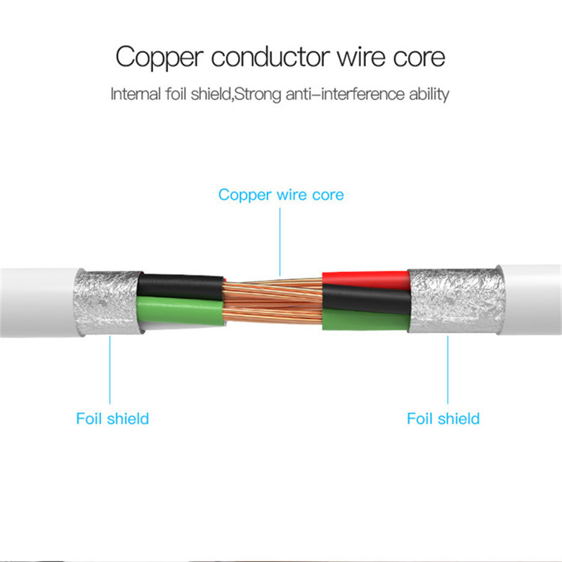 3.5 to usb 2.0 converter kabel 0.1m jack 3.5mm oplader datakabel til apple ipod shuffle 4th 5th 6th 7th jack til usb ledning
