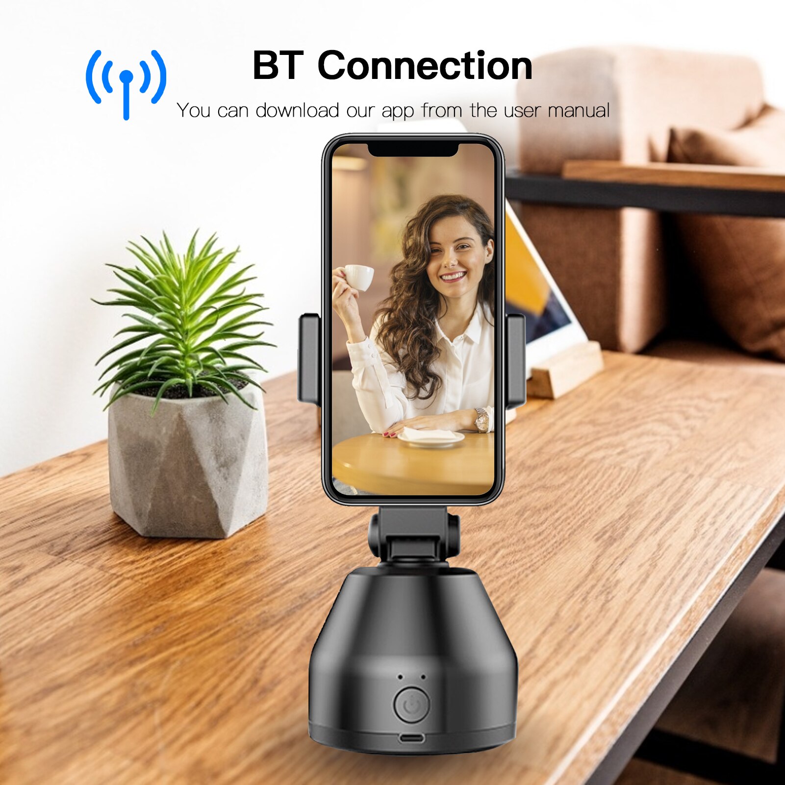 Auto Smart Shooting Selfie Stick 360° Object Tracking Holder All-in-one Rotation Face Tracking Camera Smartphone Holder