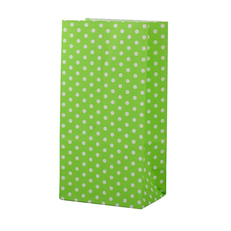 Papiertüte, farbe, wellenform, punkt, quadratischer boden, stehend, brot, kuchen, süßigkeiten, verpackungsbeutel, partyessen, backzubehör: Grün / 9 x 6 x 18cm