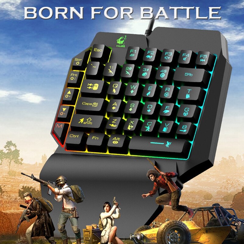 ZIYOU LANG T1 Wired One Handed Gaming Keyboard Mouse Combo For PUBG PC Gamer Combo Set