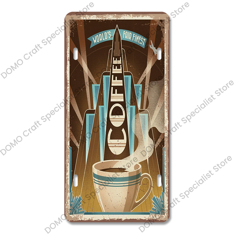 Placa de licencias de café, carteles de hojalata de Metal Vintage, placas de Metal Retro para café, cocina, sala de estar, decoración artística de pared del hogar