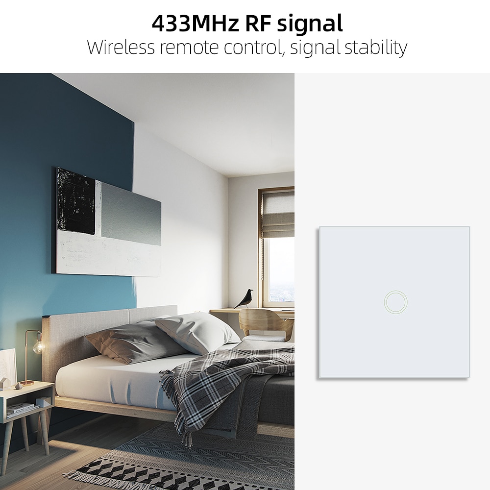 TISHRIC-mando a distancia inalámbrico Universal, Panel de pared 86 TRANSMISOR DE RF 1/433 entradas, compatible con SONOFF RF/T1/4CH/TX Smart Home, 2/3 MHz