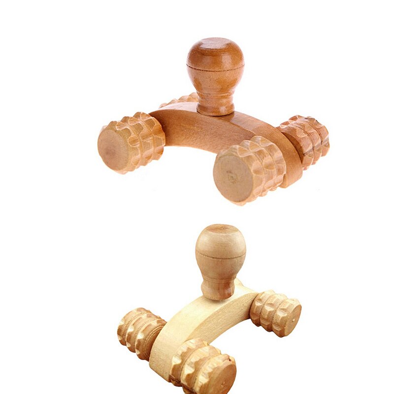 Rodillo de madera maciza de cuerpo completo para coche, herramienta de masaje de mano relajante, reflexología, para terapia corporal de pie y cara