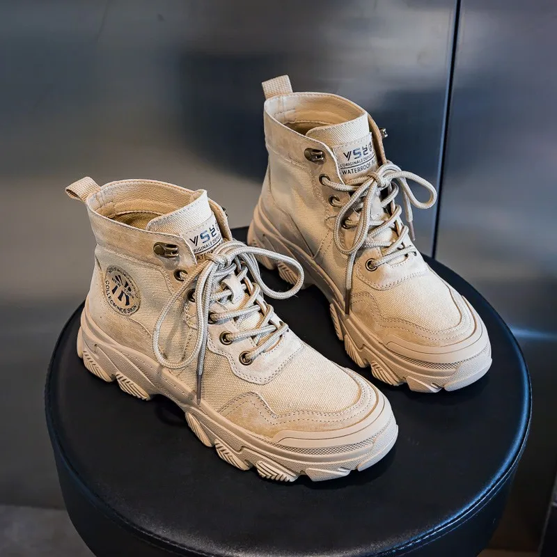 hoch oben Sport Stiefel Damen gehen Freizeitschuhe Frühling und Herbst britische Damen kurze Stiefel Wanderschuhe: 40