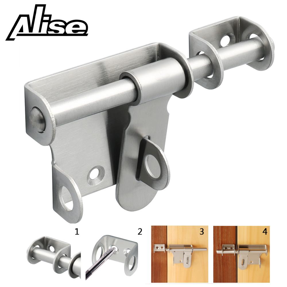 304 Stainless Steel Door Lock Barrel Bolt Latch Padlock Clasp Set Home Gate Safety Door Bolt Latch Lock Brushed Hardware