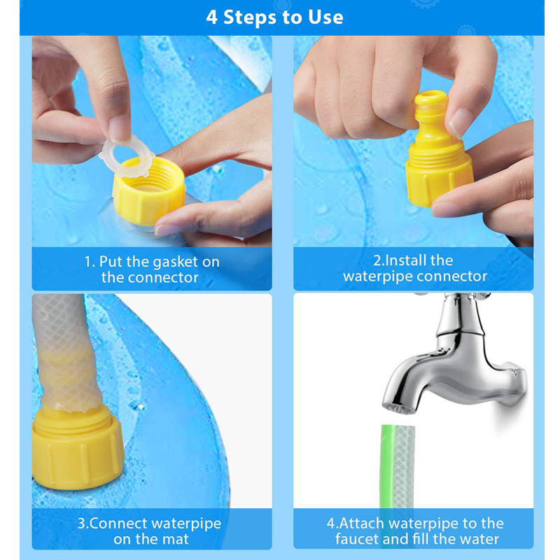 Dog Splash Pad, Non Slip Splash Pad Sprinkler For Kids, Kiddie Baby Shallow Pool Pet Outdoor Water Play Toy Wading Pool Mat Easy To Use Clean