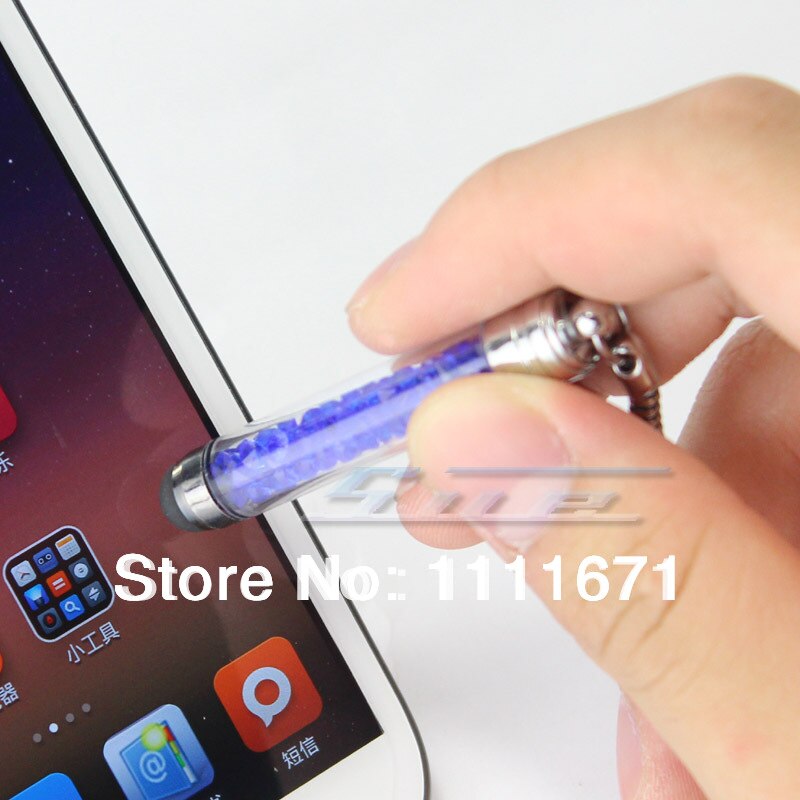 10x Crystal Mobile Phone Stylus Voor Iphone 4 4S 5 5S Se &amp; 3.5Mm Stof Plug Stijl bling Clear Touch Screen Pen