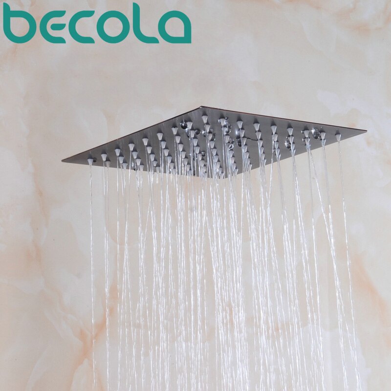 Becola neue schwarz dusche kopf 8 10 12 zoll edelstahl dusche wasserhahn badezimmer-niederschlag dusche köpfe