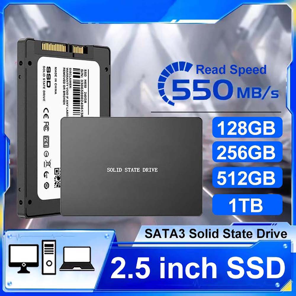 Unidad de estado sólido de 2,5 pulgadas Unidad de disco duro SATA III de hasta 550 MB/s 1 TB 512 GB 256 GB 128 GB Discos duros internos para computadora portátil
