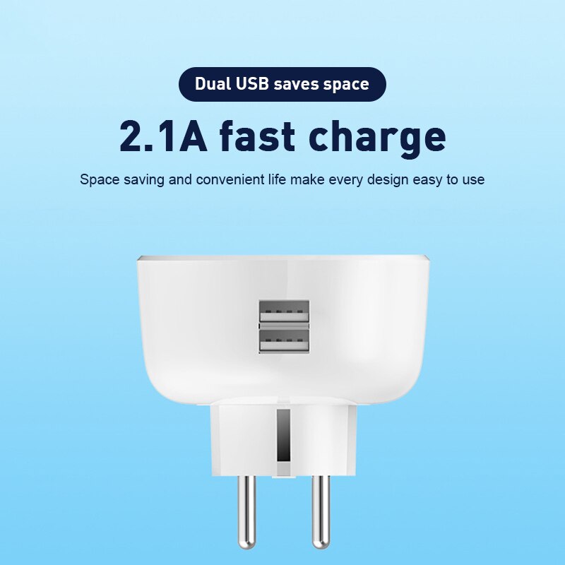 Electrical EU Sockets Dual USB Wifi Smart Socket Night Light Smart Life European Smart Socket Electrical Equipment Supplies Home