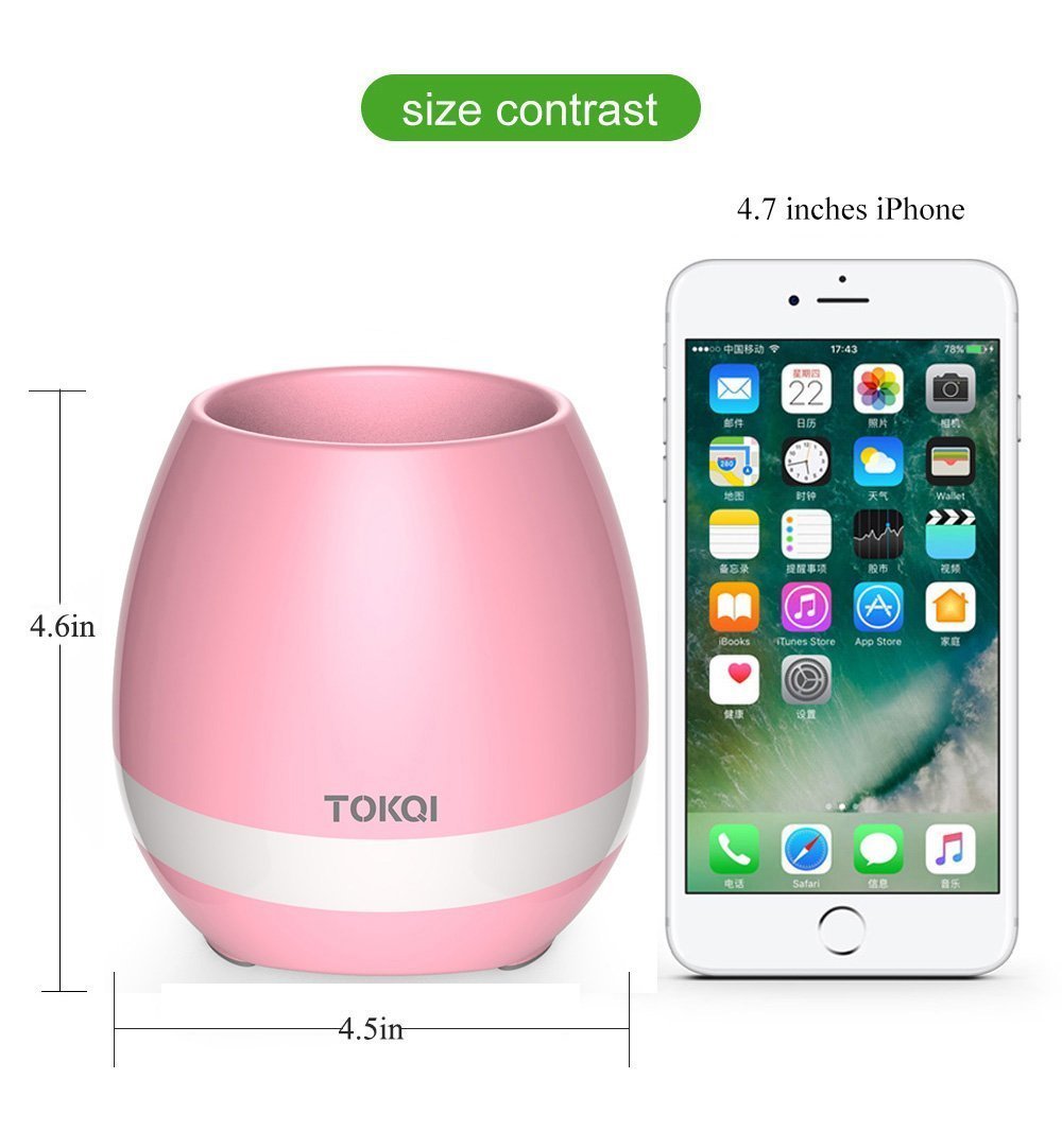 Altavoz Bluetooth con maceta Musical, ollas inteligentes de respiración ligeras, plantas de reproducción, recargable para exteriores, oficina y hogar
