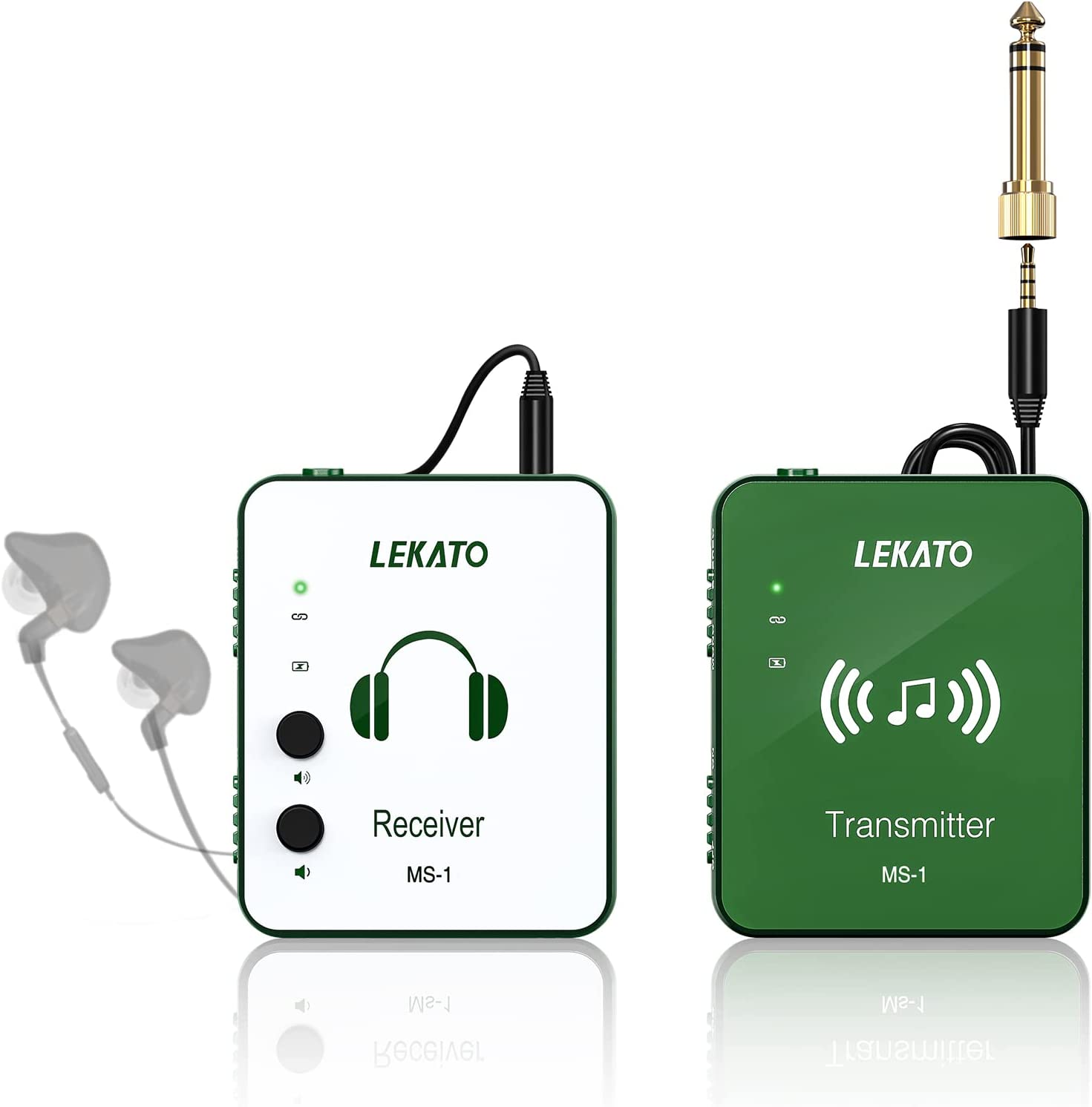 LEKATO M-VAVE M8 WP-10 2,4G auriculares inalámbricos Monitor Cuvave transmisor receptor sistema soporte estéreo Mono: Negro