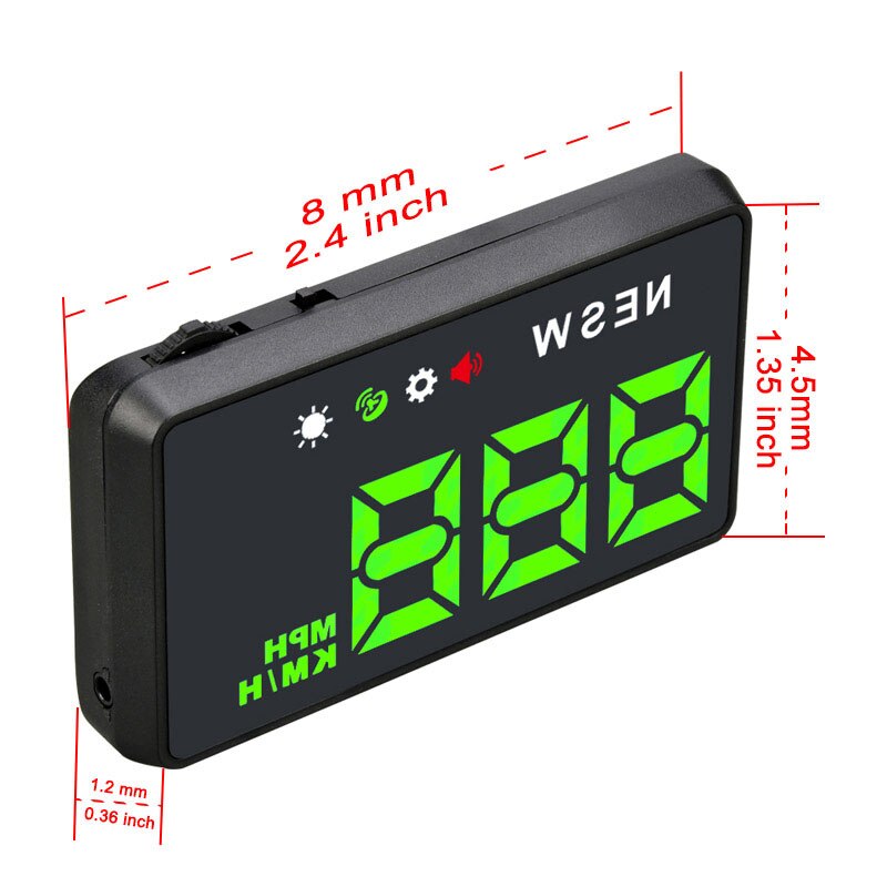 H1 HUD Speedometer Head-Up Display Car-styling Hud Display Overspeed Warning Windshield Projector Alarm System GPS Car Monitor