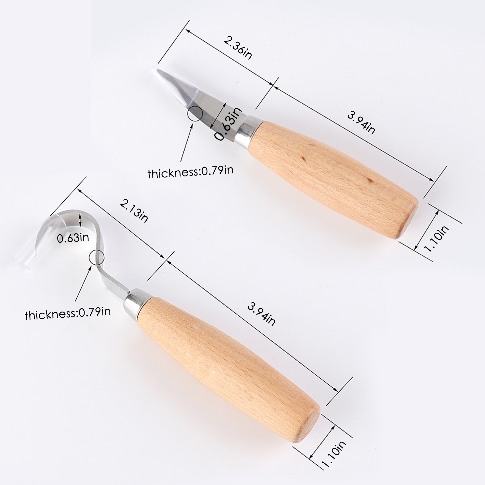 Woodworking Beech Oval Handle Scimitar Straight Knife Carving Knife Home Wood Scraper Carving Straight Knife Carving Tool: 03
