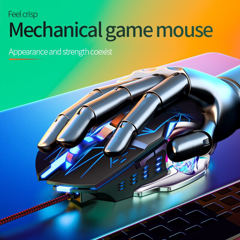 Silent Mouse RGB Color Breathing Gaming Mouse 3200DPI 6 Buttons Ergonomics Mouse USB Wired Mouse For PC Laptops Computer Mice