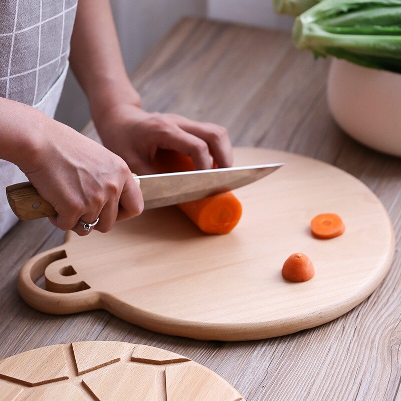 Japanese beech wood tortoise shell cutting board solid wood cutting board household kitchen utensils sushi wood board