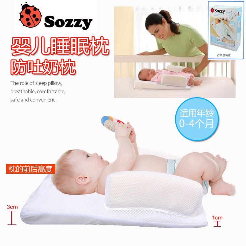 Nyfødt baby sovepude anti-tryk bærbar stereotyp pude anti-drejning og spytte mælk pude seng i sengen