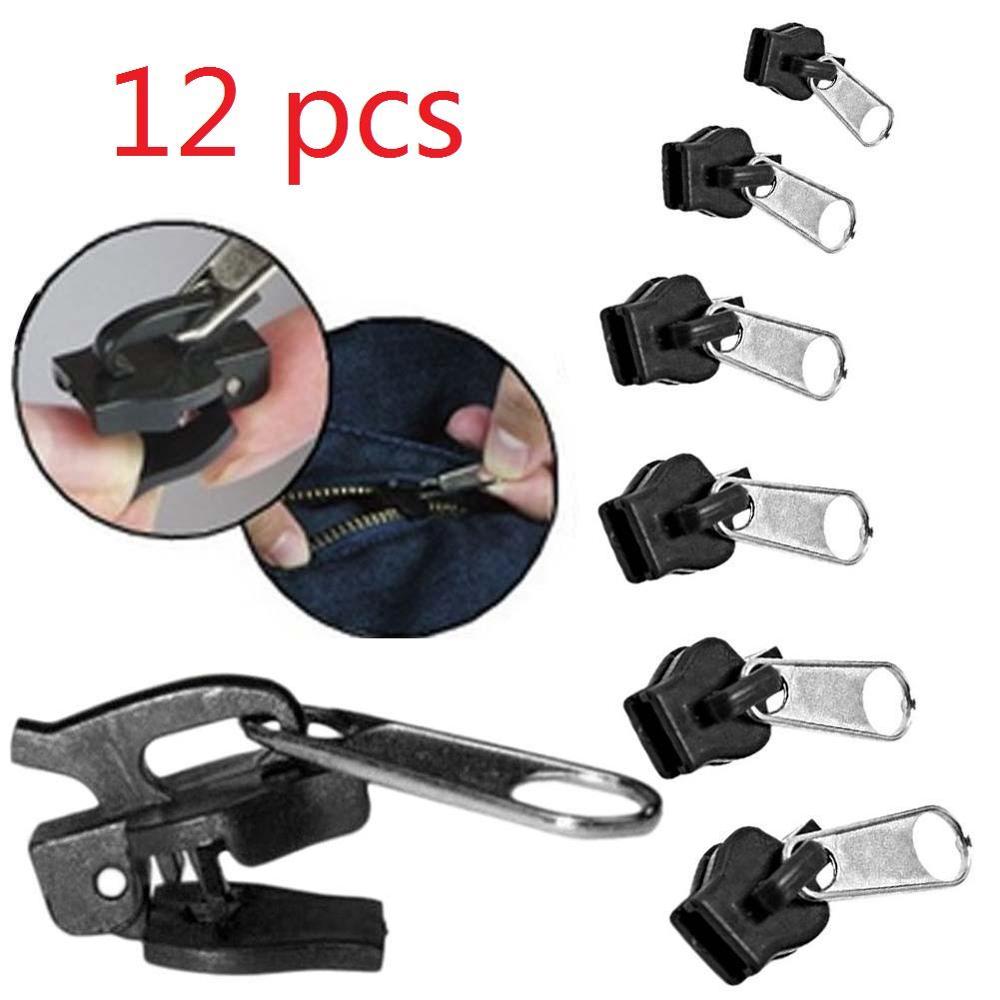 12/6Pcs 3 Sizes Universal Instant Fix Zipper Repair Kit Replacement Zip Slider Teeth Rescue Zippers Sewing Clothes