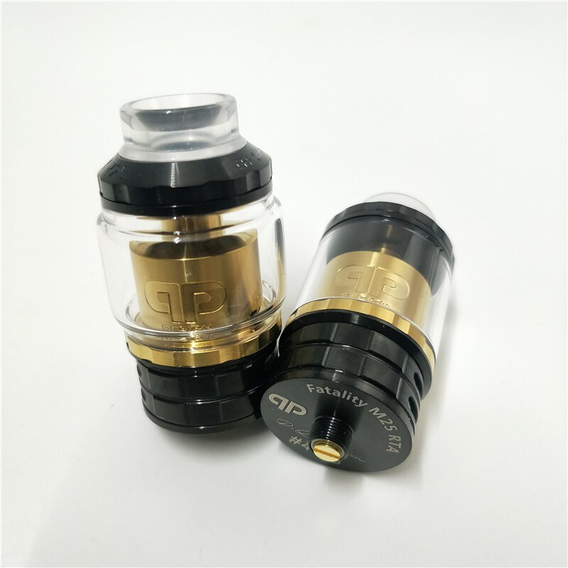 Best selling QP Juggerknot Fatality M25 Juggerknot Mini Fatality RTA 4 different style QP Replaceable Tank atomizer vape: gold black M25 RTA