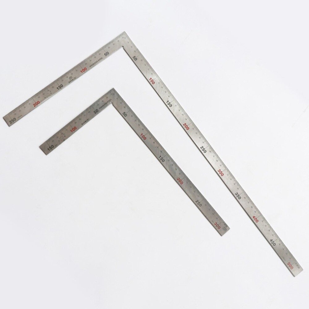 500mm Stainless Steel 90 Degree Square Layout Tool L-Shaped Dual Angle Side Metric Ruler For Rafters Doors Stair Layouts