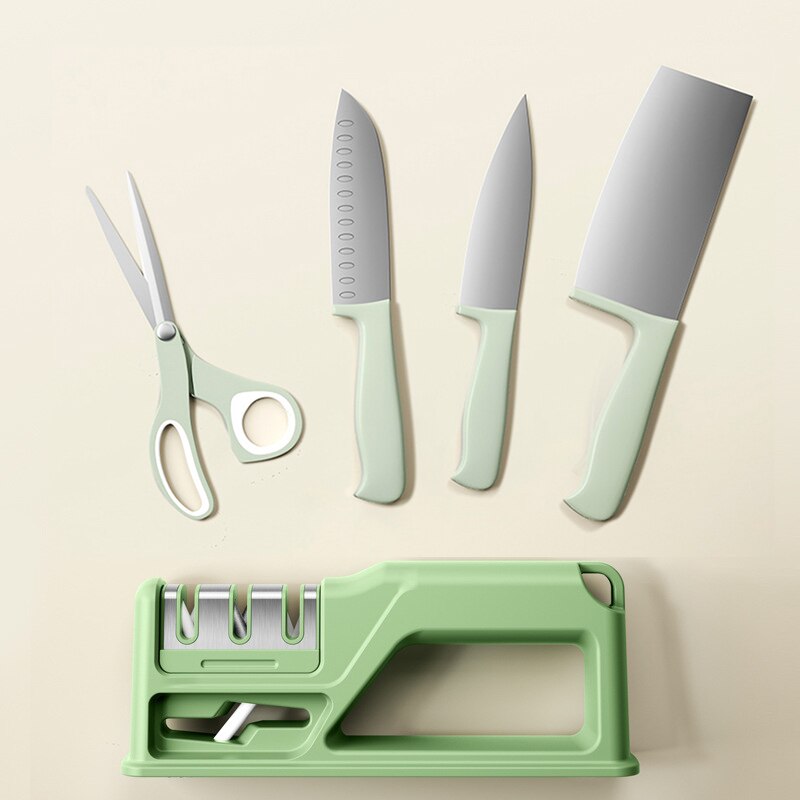 4 In 1 Knife Sharpener Manual Knife Sharpening Tool Scissors Sharpening Stone With 1 More Replace Sharpener Kitchen Accessories