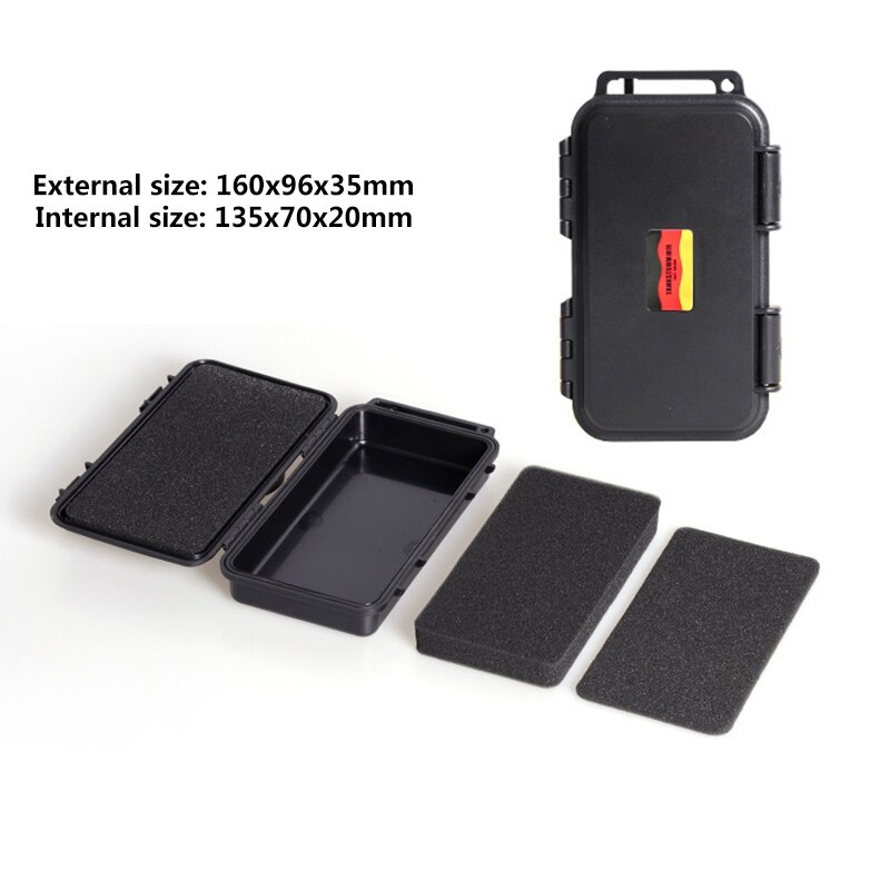 Waterproof Tool Case Impact Resistant Safety Toolbox Impact resistant Sealed Safety Equipment Instrument Case Dry Box with Foams: 160x96x35mm