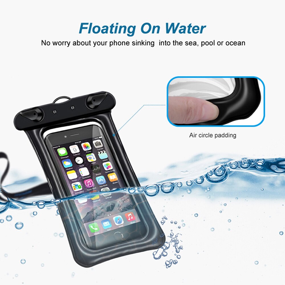 Float Waterproof Phone Case 6.5'' Smartphone Dry Bag For iPhone 11 Pro Xs Max XR 8 7 Samsung Mobile Phone Swimming Pouch Cover