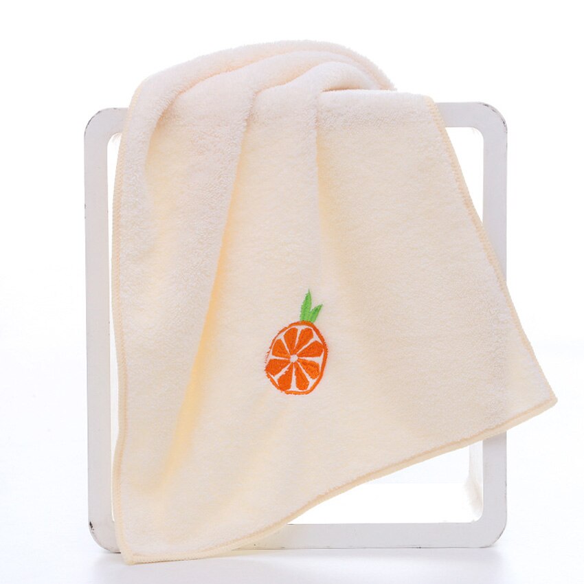 Vruchten Gezicht Handdoek Aardbei Cherry Geborduurde Badkamer Thuis Zacht Koraal Fluwelen Nordic Handdoeken Voor Volwassenen Kids Toalla De Cara: Orange