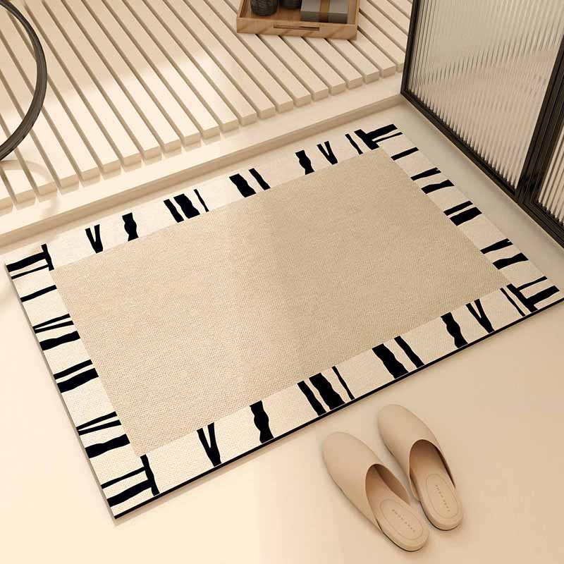 Bathroom diatom mud floor mat non-slip absorbent quick-drying foot mat household toilet entry toilet absorbent mat: 45x70cm / WHITE